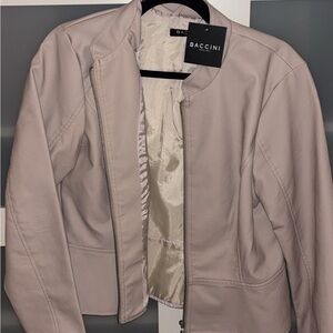 Baccini Women's Light Pink Leather Jacket